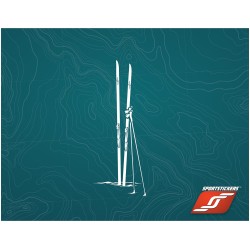 Sticker Xc Skis White