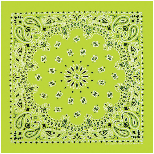 Neon Paisley Bandana Green