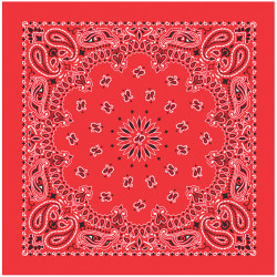 Bandanas Red W/hang Tag & Upc