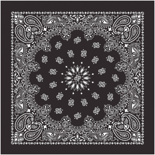 Bandanas Black W/hang Tg & Upc Bandanas Black W/hang Tg & Upc