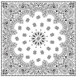 Bandanas White W/hang Tg & Upc