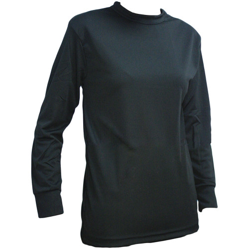 Silkyester Blk Crew Top Wmns S