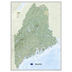 Nat Geo Paper Wall Map-maine