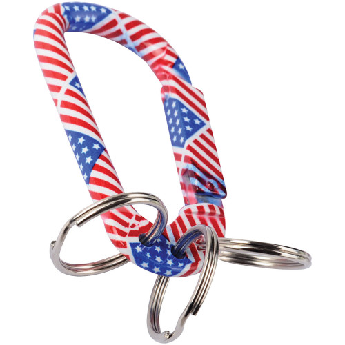 Us Flag Carabiner W/3 Keyrings